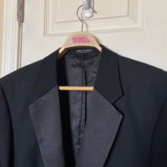 Versini Black Tuxedo Notched Collar 1-Button Single Breasted 100% Wool Men's 42L - Picture 2 of 15